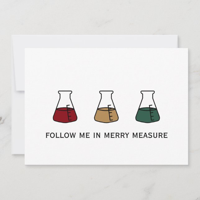 Tarjeta Festiva Merry Measure Química Science Erlenmeyer Holiday (Anverso)