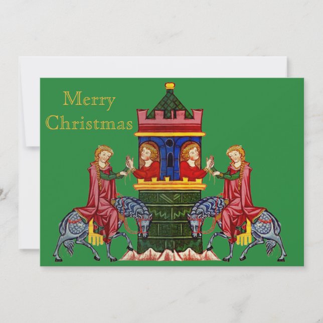 Tarjeta Festiva Merry Medieval Navidades (Anverso)