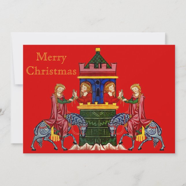Tarjeta Festiva Merry Medieval Navidades (Anverso)