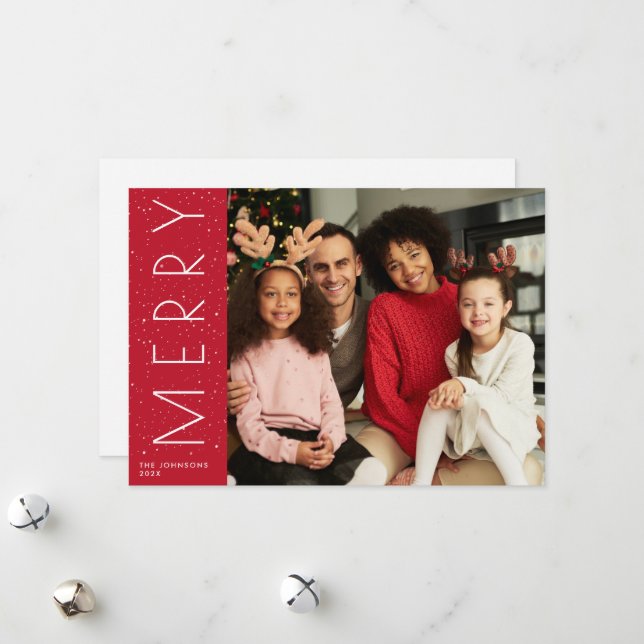 Tarjeta Festiva MERRY | Modernas vacaciones de moda (Anverso/Reverso In Situ)
