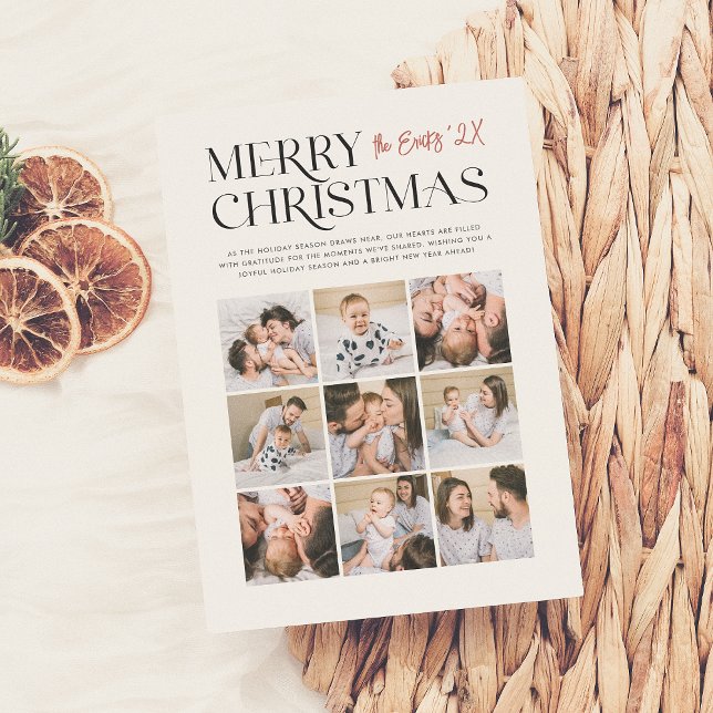 Tarjeta Festiva Merry Moments | Navidades modernos 9 Collage de fo (Subido por el creador)