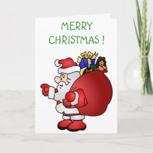 TARJETA FESTIVA "MERRY NAVIDAD" SANTA