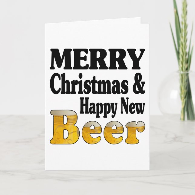 Tarjeta Festiva Merry New Beer Card (Anverso)