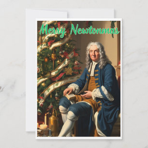 Tarjeta Festiva Merry Newtonmas Sir Isaac Newton