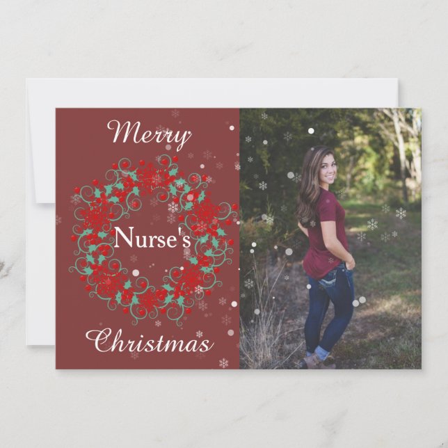 Tarjeta Festiva Merry Nurses Navidades (Anverso)