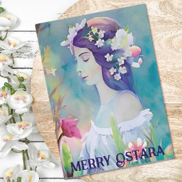 Tarjeta Festiva Merry Ostara Goddess Eostre Spring Equinox Pagan