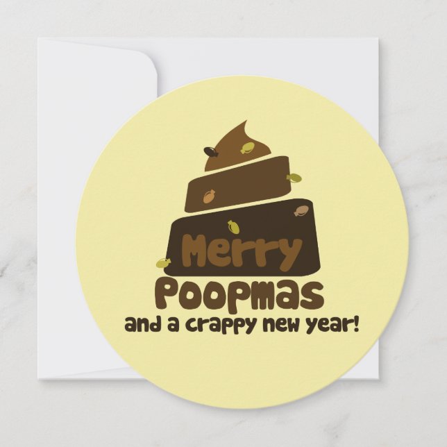 Tarjeta Festiva Merry Poopmas (Anverso)