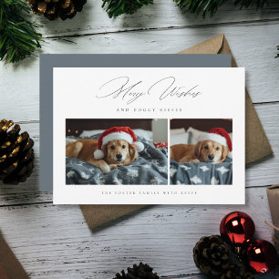 Tarjeta Festiva Merry quiere besos doggy 2 Navidades Mascotas de f