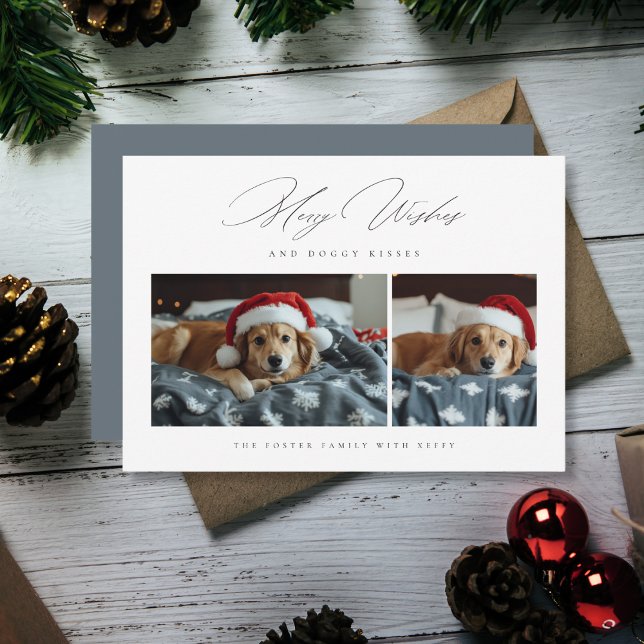 Tarjeta Festiva Merry quiere besos doggy 2 Navidades Mascotas de f (Subido por el creador)