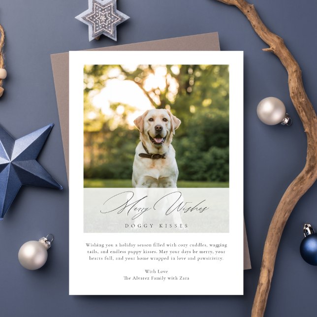 Tarjeta Festiva Merry quiere que el perro bese a Navidades elegant (Subido por el creador)