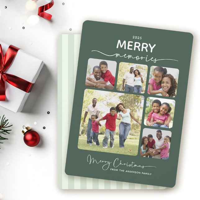 Tarjeta Festiva Merry Recuerdos 6 Navidades de guiones fotográfico (Subido por el creador)