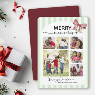 Tarjeta Festiva Merry Recuerdos Collage de fotos Mensajes Bow Navi