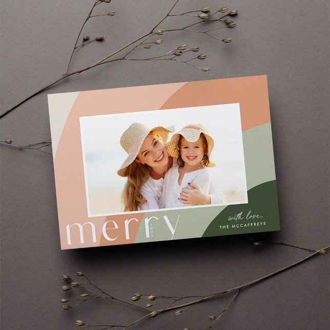 Tarjeta Festiva Merry Shades | Foto horizontal moderna (Subido por el creador)