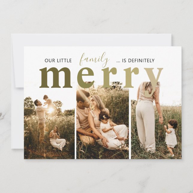 Tarjeta Festiva Merry Simple 3 Photo (Anverso)
