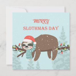 Tarjeta Festiva Merry Slothmas