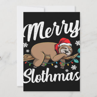 Tarjeta Festiva Merry Slothmas Sloth Lazy