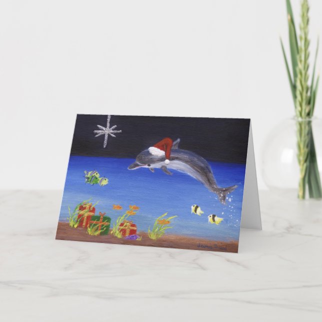 Tarjeta Festiva Merry Splashy Navidades (Anverso)
