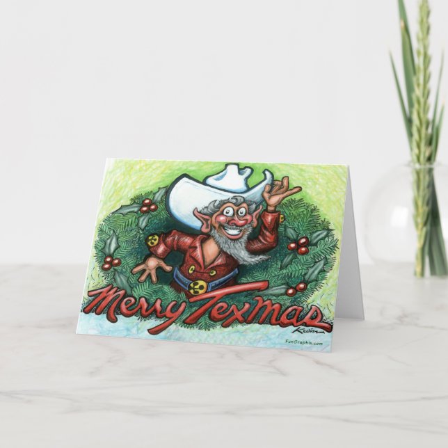 Tarjeta Festiva Merry Texmas (Anverso)