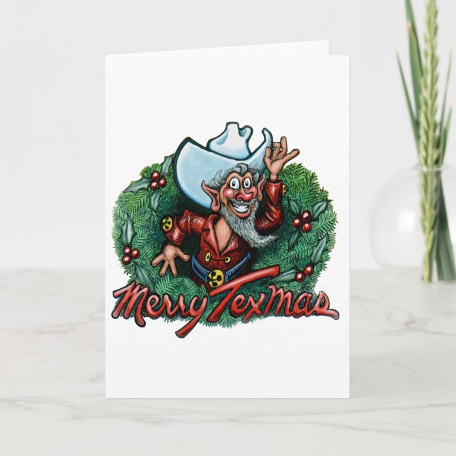 Tarjeta Festiva Merry Texmas (Anverso)