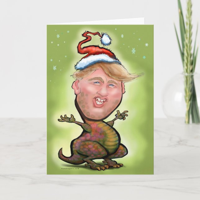 Tarjeta Festiva Merry Trumpy Navidades (Anverso)