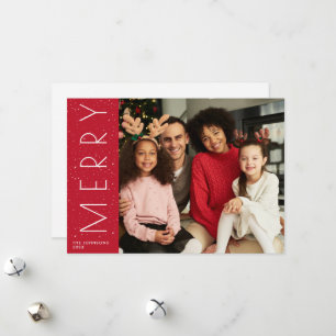 Tarjeta Festiva MERRY   Vacaciones modernas