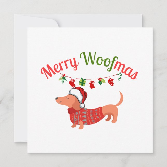 Tarjeta Festiva Merry WOOFmas (Anverso)
