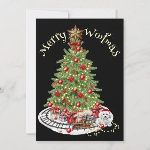 Tarjeta Festiva Merry Woofmas Dog Design- Bichon Frise