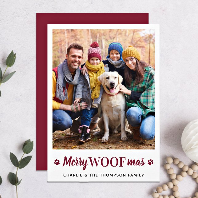 Tarjeta Festiva Merry WOOFmas Navidades De La Foto Del Mascota Per (Subido por el creador)