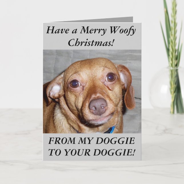 TARJETA FESTIVA MERRY WOOFY NAVIDADES (Anverso)