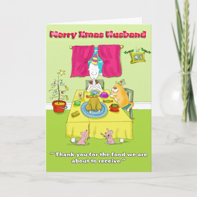Tarjeta Festiva Merry Xmas esposo (Anverso)
