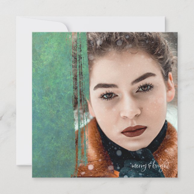 Tarjeta Festiva Merry y Bright (Anverso)