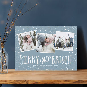 Tarjeta Festiva Merry y Bright 3 COLLAGE DE FOTOS