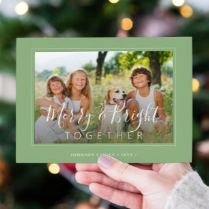 Tarjeta Festiva Merry y Bright 4 fotos de sabios de Navidades mode