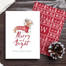 Merry y Bright | Dachshund Navidades Sweater