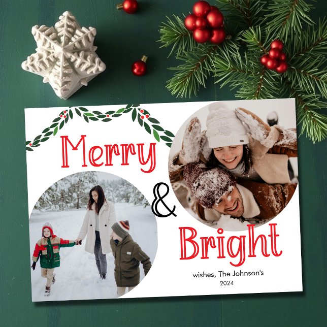Tarjeta Festiva Merry y Bright | Elegantes fotógrafos de moda 2 (Subido por el creador)
