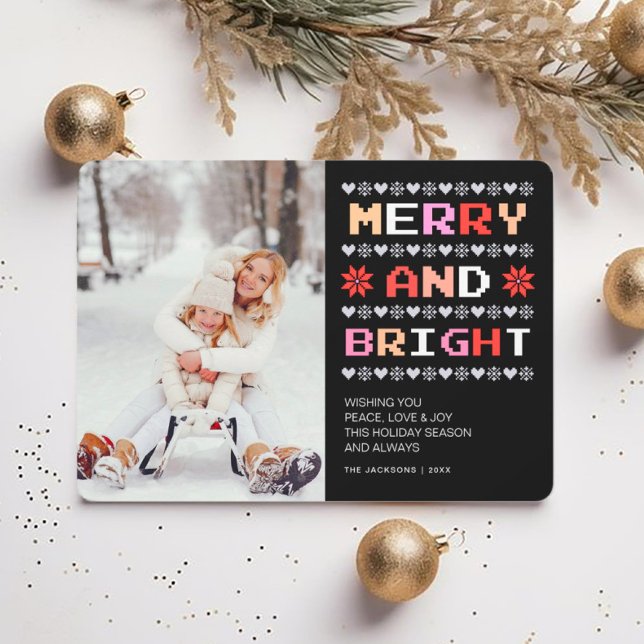 Tarjeta Festiva Merry y Bright | Fotos sudaderas de Navidades feos (Subido por el creador)