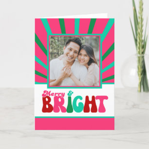 Tarjeta Festiva Merry y Bright - Máximalista