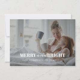 Tarjeta Festiva Merry y Bright | Moderna y elegante foto de Navida