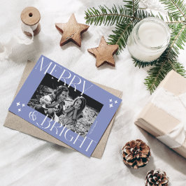 Tarjeta Festiva Merry y Bright Navidades simples y elegantes. Foto