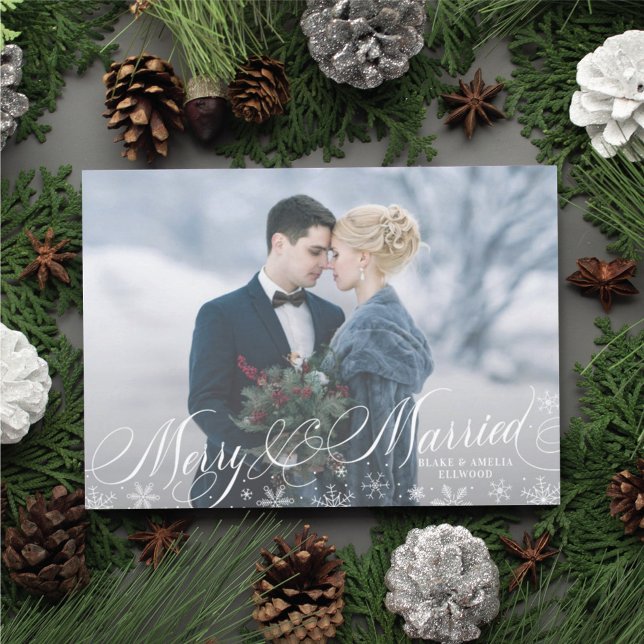 Tarjeta Festiva Merry y los primeros Navidades recién casados (Subido por el creador)