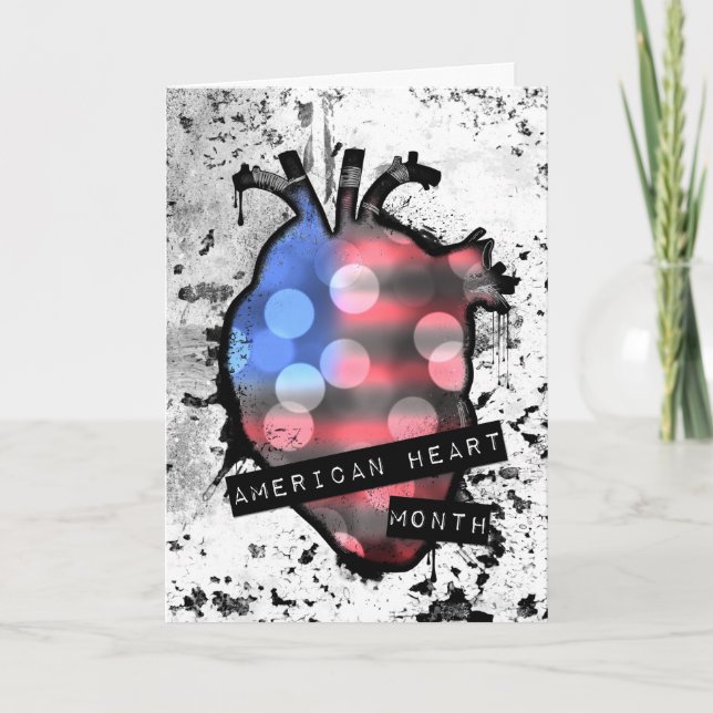 Tarjeta Festiva mes americano del corazón (Anverso)