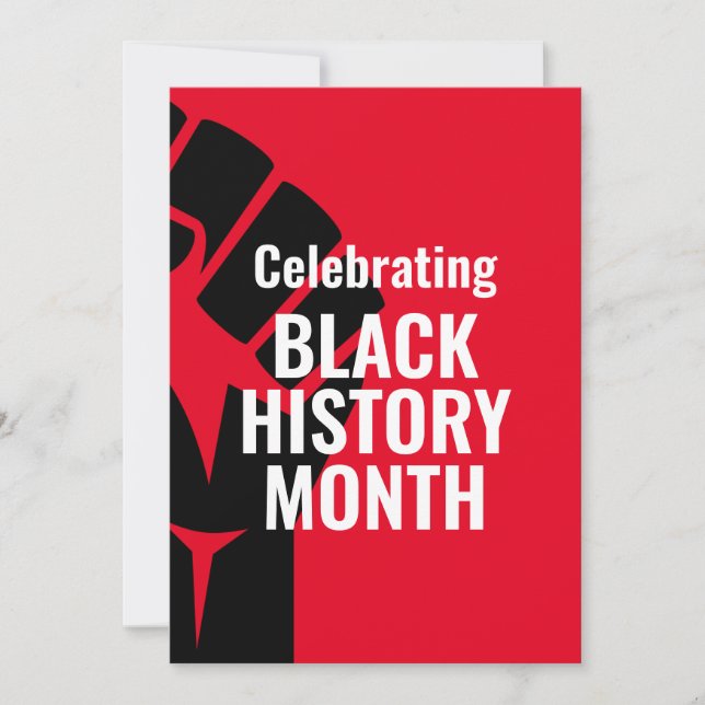 Tarjeta Festiva MES DE HISTORIA NEGRA moderna (Anverso)