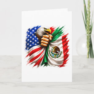 Tarjeta Festiva Mes de la Herencia Hispana USA Bandera de México