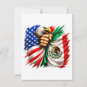 Tarjeta Festiva Mes de la Herencia Hispana USA Bandera de México
