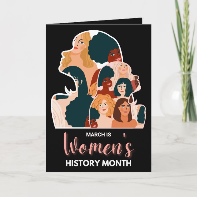 Tarjeta Festiva Mes de la Historia de la Mujer (Anverso)