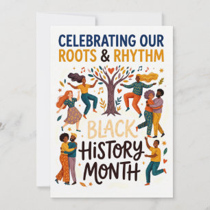 Tarjeta Festiva Mes de la Historia Negra - Celebrando Nuestras Raí