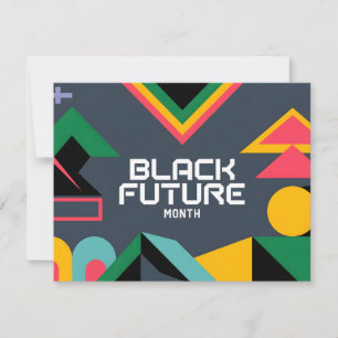 Tarjeta Festiva Mes dinámico del futuro negro Resumen de Des geomé