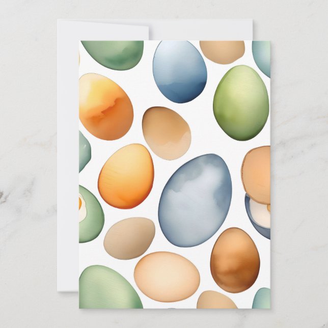 Tarjeta Festiva Mes Nacional del Huevo Enero A - Acuarelas (Anverso)