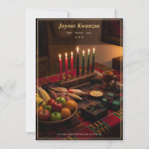 Mesa de Kwanzaa con Kinara