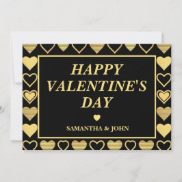 Tarjeta Festiva Metallic Gold Accent Hearts Valentine’s Gift